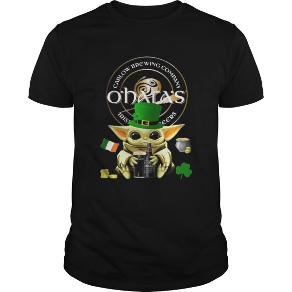 St Patricks Day Baby Yoda Hugging Oharas Irish Stout Beer shirt