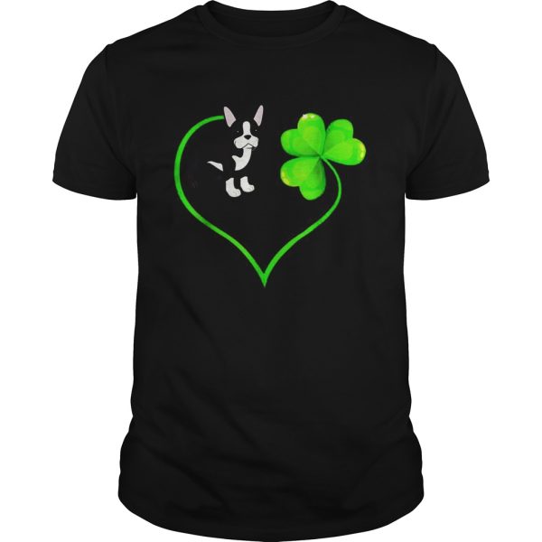 St Patricks Day Boston Terrier Dog Mom Dad Shamrock Kids shirt