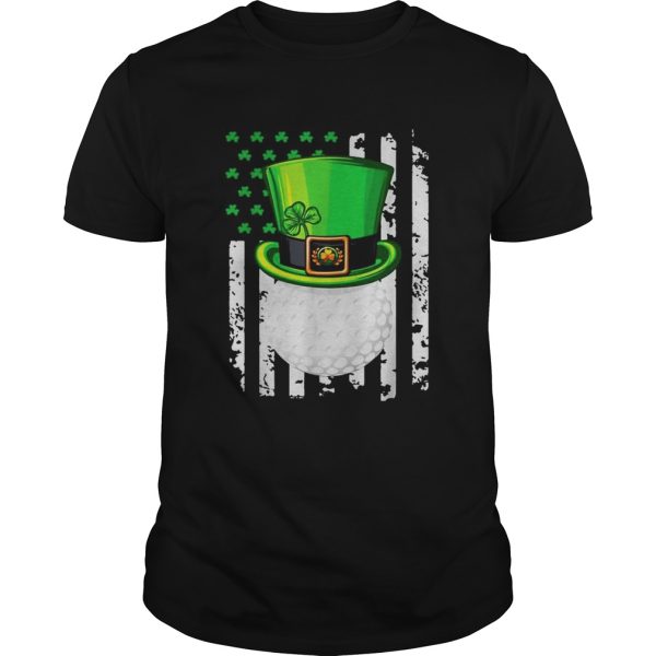 St Patricks Day Leprechaun golf and American flag shirt