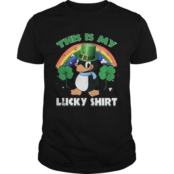 This Is My Lucky Shirt Cute Penguin St Patricks Day shirt