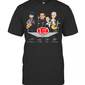 U2 Larry Mullen Jr The Edge Bono Adam Clayton Signatures T-Shirt