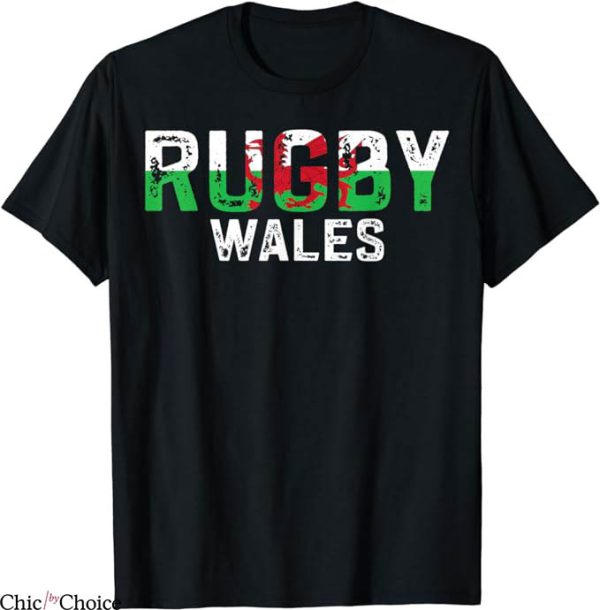 Wales Rugby T-Shirt Rugby Funny Wales Flag Welsh T-Shirt MLB
