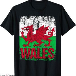 Wales Rugby T-Shirt Wales Flag Vintage Tee Shirt MLB