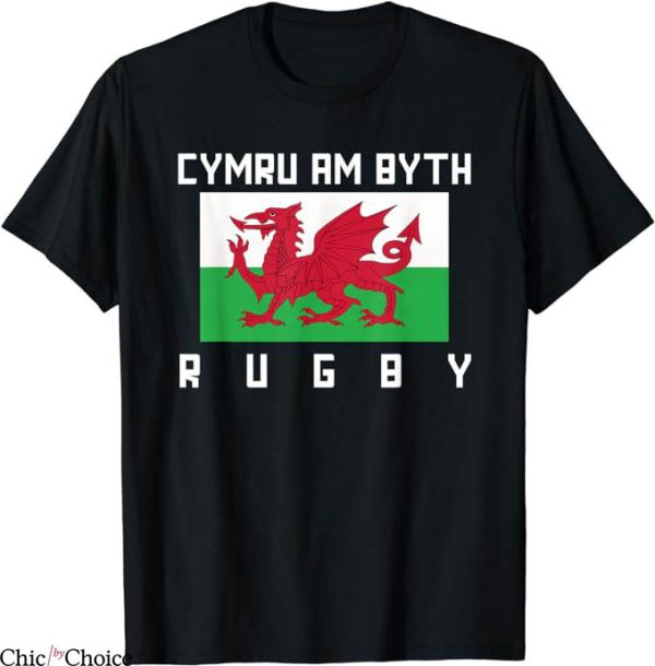 Welsh Rugby T-Shirt Dragon Red Wales Pride Gifts T-Shirt MLB