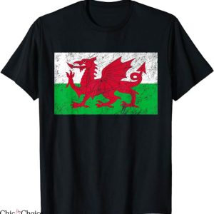 Welsh Rugby T-Shirt Retro Cymru Medieval Flag Welsh T-Shirt