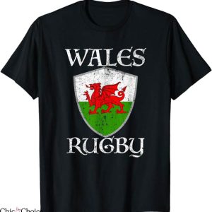 Welsh Rugby T-Shirt Welsh Flag CYMRU Gift Tee Shirt MLB