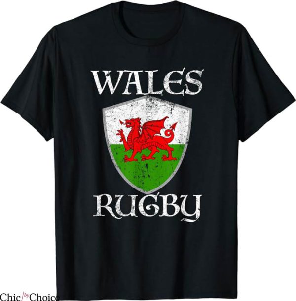 Welsh Rugby T-Shirt Welsh Flag CYMRU Gift Tee Shirt MLB