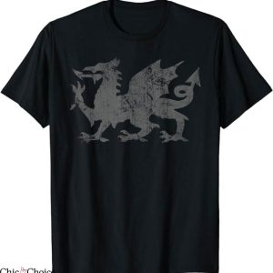 Welsh Rugby T-Shirt Welsh Flag Heraldry Dragon Tee MLB