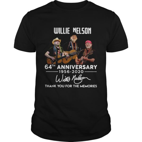 Willie Nelson 64th Anniversary 1956 2020 Thank You For The Memories Signatures shirt