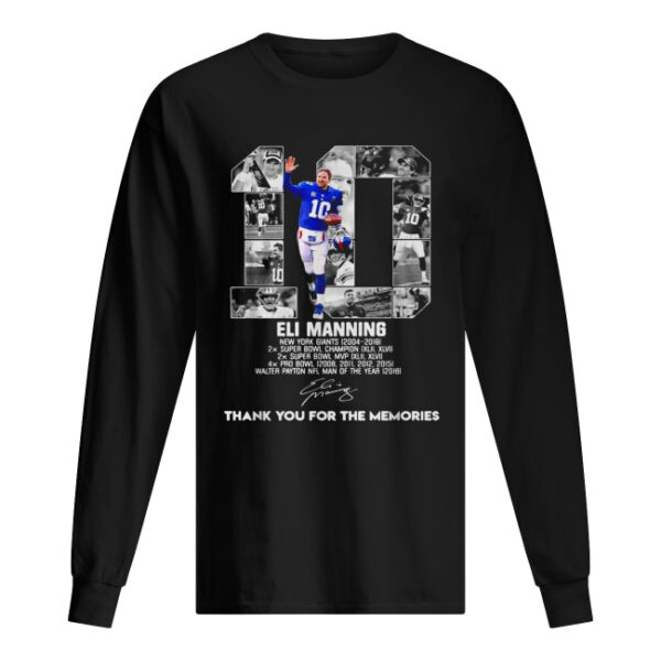 10 Eli Manning thank you for the memories shirt