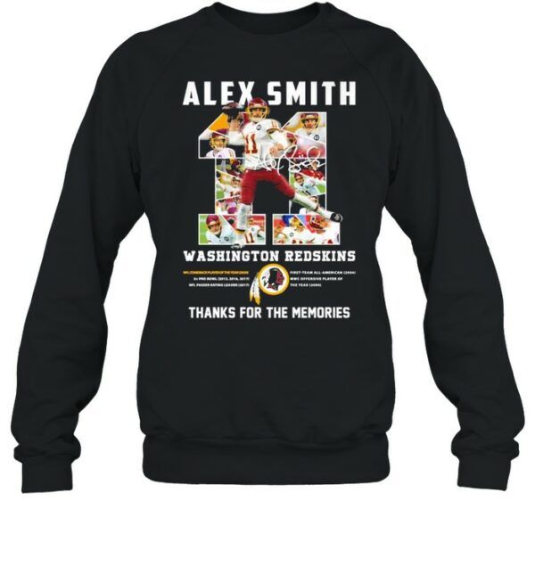 11 Alex Smith Washington Redskins Thank You For The Memories Signature Shirt