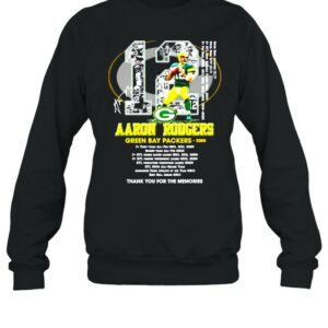 12 Aaron Rodgers Green Bay Packers thank you for the memories signature shirt