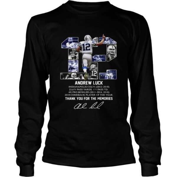 12 Andrew luck thank you for the memories signature shirt