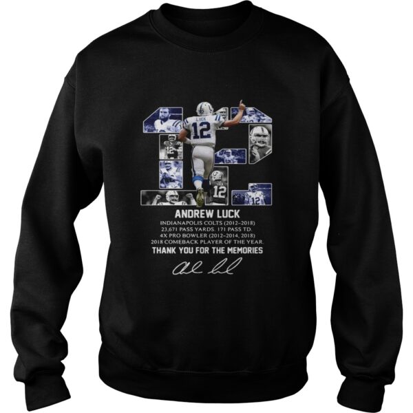 12 Andrew luck thank you for the memories signature shirt