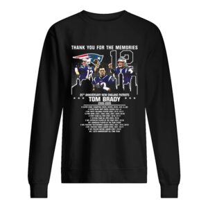 12 Tom Brady 20th Anniversary New England Patriots 2000 2020 Patriots Thank You For The Memories shirt