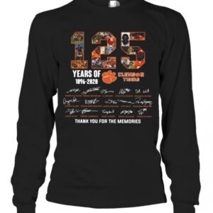 125 Years Of Clemson Tigers 1896 2020 Thank You For The Memories T-Shirt