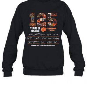 125 Years Of Clemson Tigers 1896 2020 Thank You For The Memories T-Shirt