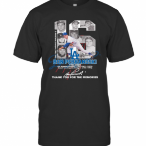 16 Ron Perranoski 1936 2020 Los Angeles Dodgers Thank You For The Memories Signature T-Shirt