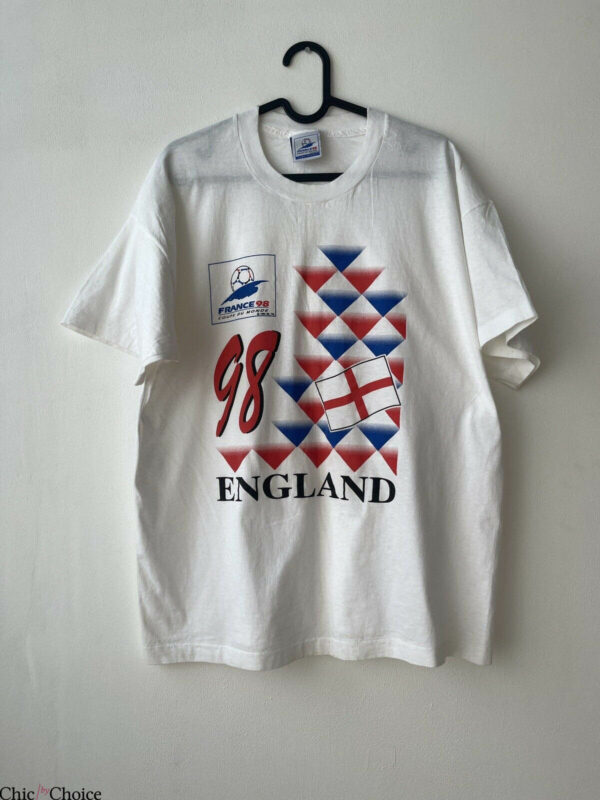 1998 England T-Shirt 98 Coupe Du Monde