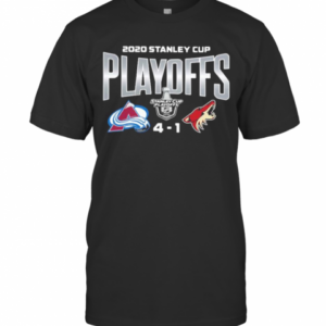 2020 Stanley Cup Playoffs Colorado Avalanche Logo Black And White Vs Golden Eagle T-Shirt