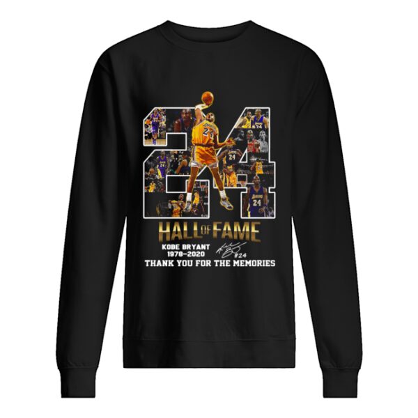 24 Hall Of Fame Kobe Bryant 1978 2020 Thank You For The Memories Signatures shirt