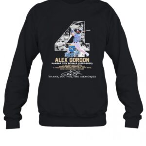 4 Alex Gordon Kansas City Royals 2007 2020 Thank You For The Memories T-Shirt