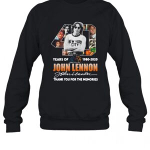 40Th Years Of 1980 2020 John Lennon Signature Thank You For The Memories T-Shirt
