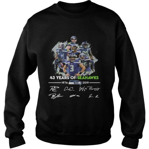 43 Years of Seattle Seahawks 19762019 signatures shirt