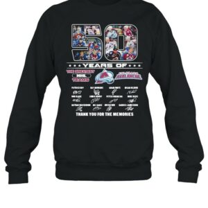 50 Years Of Colorado Avalanche The Greatest NHL Teams Thank You For The Memories Signatures Shirt
