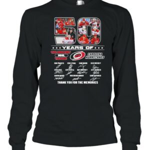 50 Years Of The greatest NHL Teams Carolina Hurricanes Signatures Thank You For The Memories Shirt