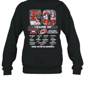 50 Years Of The greatest NHL Teams Carolina Hurricanes Signatures Thank You For The Memories Shirt