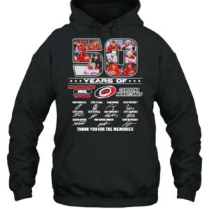 50 Years Of The greatest NHL Teams Carolina Hurricanes Signatures Thank You For The Memories Shirt 2 50 Years Of The greatest NHL Teams Carolina Hurricanes Signatures Thank You For The Memories Shirt 3