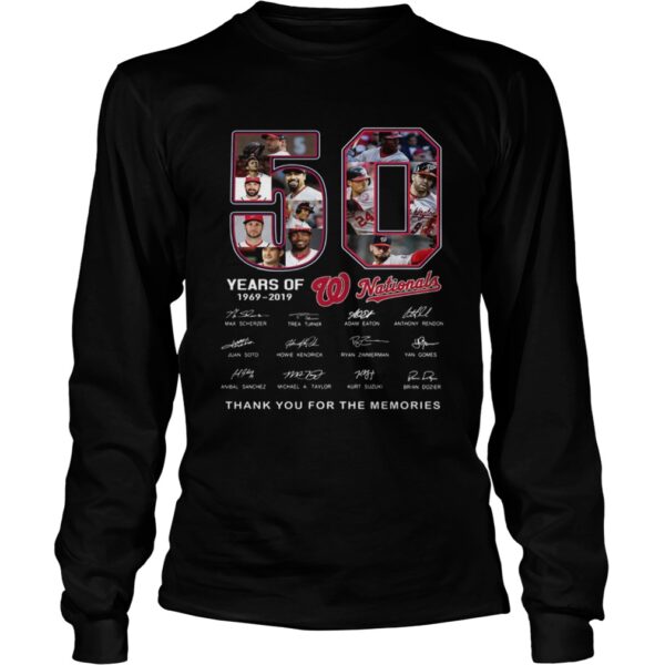 50 Years of Washington Nationals thank you for the memories signature shirt