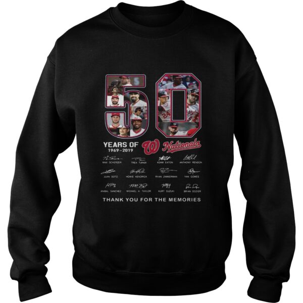 50 Years of Washington Nationals thank you for the memories signature shirt