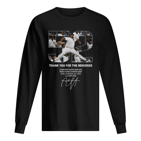 52 CC Sabathia Stats thank you for the memories shirt