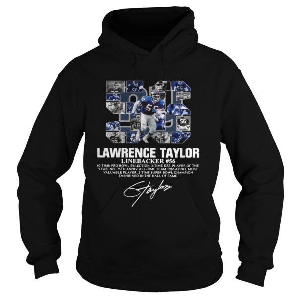 56 Lawrence Taylor Linebacker 56 10 time Pro Bowl selection signature T-shirt