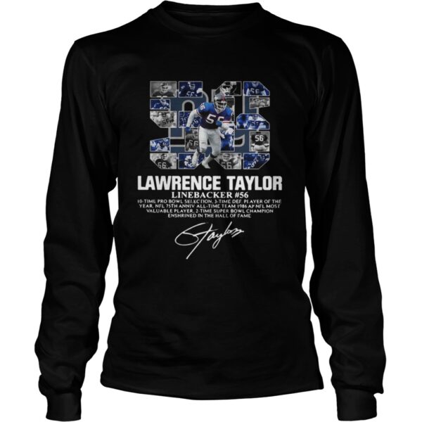 56 Lawrence Taylor Linebacker 56 10 time Pro Bowl selection signature T-shirt