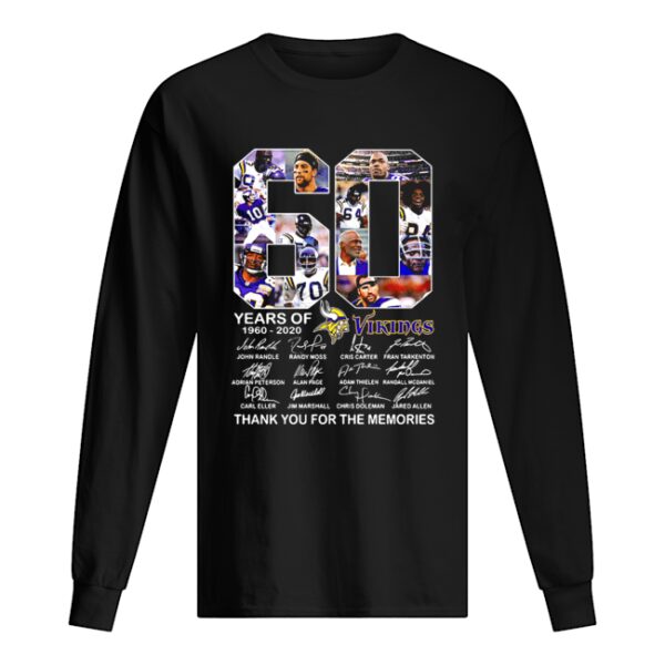 60 Years Of Minnesota Vikings 1960-2020 signatures shirt