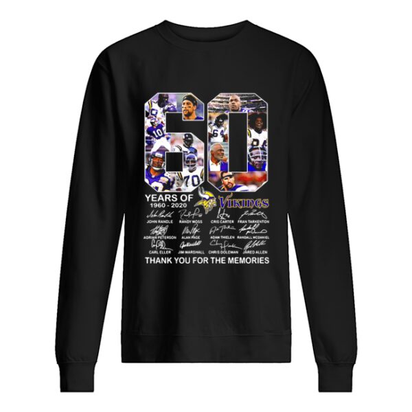 60 Years Of Minnesota Vikings 1960-2020 signatures shirt