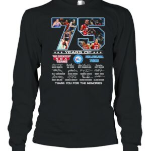 75 Years Of The Greatest NBA Teams Philadelphia 76Ers Signatures Thank You For The Memories Shirt