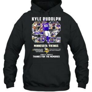 82 Kyle Rudolph Minnesota Vikings 2011 2021 Signature Thanks For The Memories shirt 3