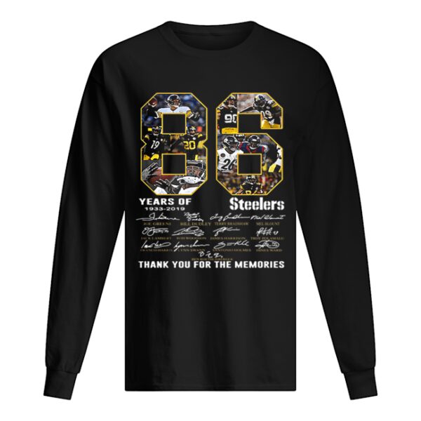 86 Years Of Pittsburgh Steelers 1933-2019 signatures shirt