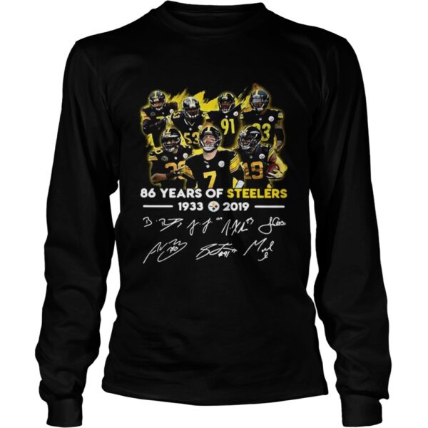 86 Years of Steelers 19332019 signatures shirt