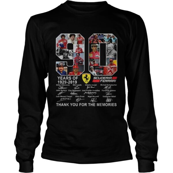 90 years of Scuderia Ferrari thank you for the memories shirt