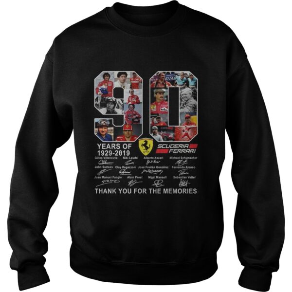 90 years of Scuderia Ferrari thank you for the memories shirt