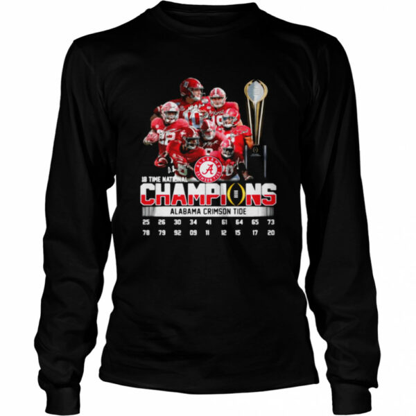 Alabama Crimson Tide 18 Time National Champions Signatures shirt