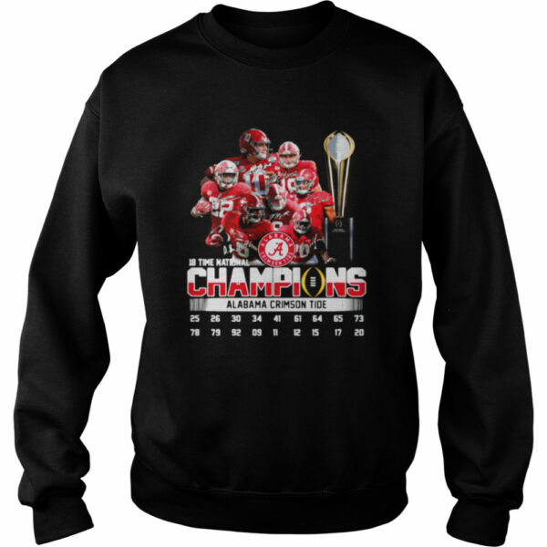 Alabama Crimson Tide 18 Time National Champions Signatures shirt