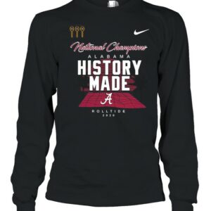 Alabama roll tide script a history made national champions locker room shirt