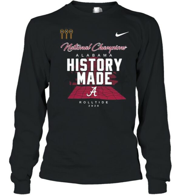 Alabama roll tide script a history made national champions locker room shirt