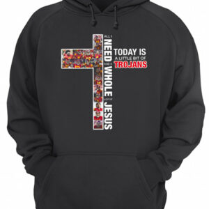 All I need today is a little bit of Trojans and a whole lot of Jesus shirt